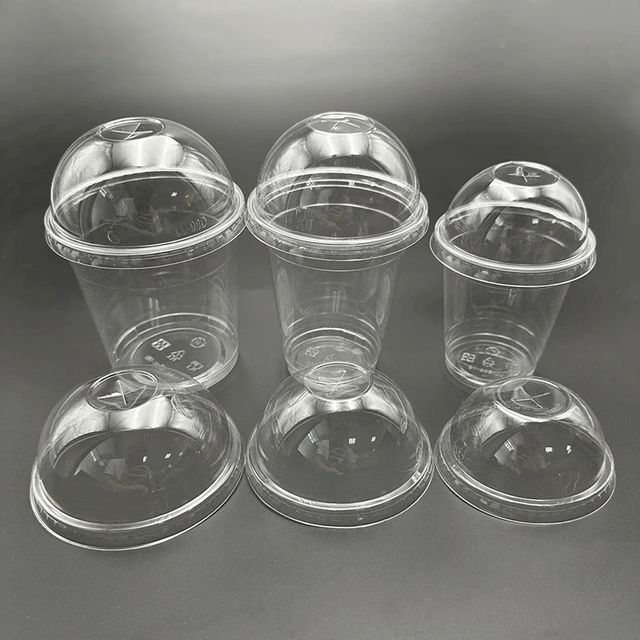 90 مم 98 مم 107 مم سلسلة أغطية بلاستيكية يمكن التخلص منها ضياء قياسية لأكواب الشرب