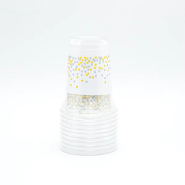  كوب الشرب البارد البلاستيكي القابل للتصرف 8oz 16oz 32oz أكواب بلاستيكية شفافة يمكن التخلص منها مع طباعة أكواب شرب المشروبات الساخنة البلاستيكية